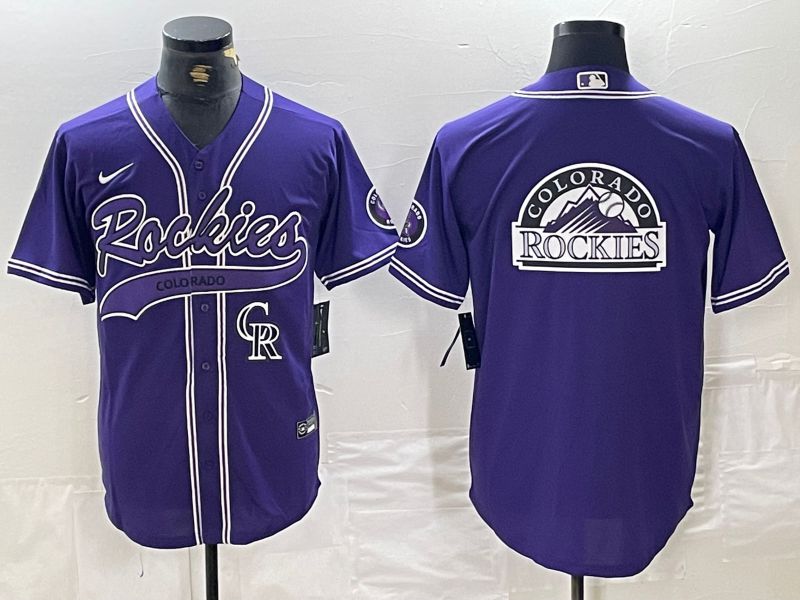 Men Colorado Rockies Blank Purple Joint name Nike 2024 MLB Jersey style 4->->MLB Jersey